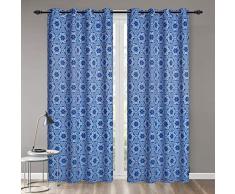 Pro Space Verdunkelungsvorhänge, für Schlafzimmer, Küche, Wohnzimmer, Türfenster, Thermoisolierte Lichtverriegelung, Ösenvorhang, 2 Paneele Set Durchführung 52 x 84 Orientalisches Mosaik