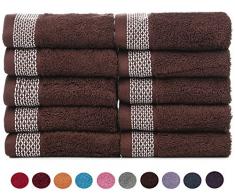 Casa Kopenhagen Solitaire Baumwolle 10 Stück 30,5 cm von 30,5 cm 17.70 oz/YD² Dick Waschlappen, Handtücher Set – Rum Raisin