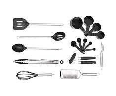 AmazonBasics – Set mit Küchenutensilien, 17-teilig, Schwarz