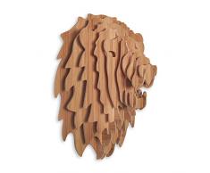 World Art TW60600 Holz 3D Puzzle Löwe 3D Puzzles aus holz an der wand zu hängen, Holz MDF, 48x39x22 Cm