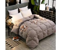 Mano Ganzjahres-Tischdecke Braun Federdaunen Alternative gesteppt Kuscheldecke Weich Wendebettwäsche Box Genäht Standalone Bett Steppdecke Queen braun