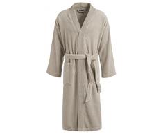 Egeria TAYLOR Unisex Bademantel in Kimonoform für Damen und Herren, Größe S - XL, Farbe Mink