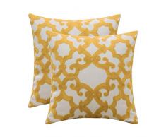 HWY 50 Küchenset mit Stickereien, Tischdecken, Kissenbezügen, 45,7 x 45,7 cm, Tischsets 33 x 45,7 cm Large Yellow Throw Pillow Covers