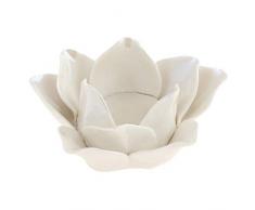 Karma Gifts Teelichthalter Lotus, Keramik, Weiß