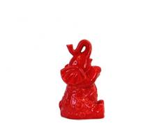Urban Trends Keramik Trompeten und Aufrichten Elefant Figur mit Arms Crossed in SM Glanz-Finish, Rot