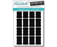 wiederverwendbar Kreide Etiketten – 32 kleine Fancy Rechteck 5,1 x 3,2 cm Spülmaschinenfest – abwischbar und wiederverwendbar, Organisation, Dekorieren, Basteln, Persönlichen Hostess Geschenke, Hochzeit Partyzubehör