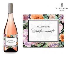 Will You Be My? – Set of 8 Vintage Floral Hochzeit Wein Flasche & Geschenk-Box Etiketten – Brautjungfer & Maid of Honor Vorschlag Geschenk – Verlobung Party – Bridal Dusche