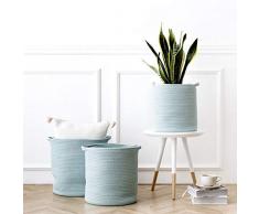 Kenay Home Korb Leni hellblau groß (Breite), Baumwolle, 33 x 37 x 33 cm (B x H x T)