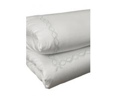 Unbekannt DEA Diana Stickerei Satin Bettbezug King Size, elfenbeinfarben/Aqua