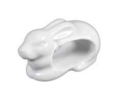 Holst Porzellan PSHA 125 Serviettenring Hase, weiß, 7.5 x 3.5 x 4.5 cm, 6 Einheiten