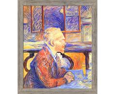 La Pastiche TL3215-FR-8388320X24 Portrait de Vincent Van Gogh, 1887 Ölbild, gerahmt, handbemalt, Kunstdruck, 20 x 24 cm, Mehrfarbig