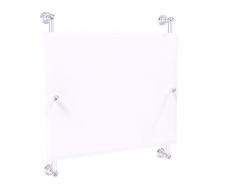 Allied Brass Carolina Crystal Landscape Rectangular Frameless Rail Mounted Mirror Wandspiegel, Chrom seidenglänzend