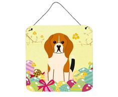 Carolines Treasures Ostereier Beagle dreifarbig Metalldruck 6x6 Mehrfarbig