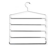 Honey-Can-Do HNG-01202 Kleiderbügel mit Schwingarm, verchromt und schwarz, 2 Stück