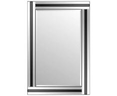 Badezimmerspiegel, abgeschrägte Kanten, 60 x 90 cm, Schwarz / silberfarben