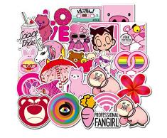 Mädchen-Aufkleber für Laptop, Wasserflasche, Skateboard, Motorrad, Handy, Fahrrad, Gepäck, Gitarre, Fahrrad, Aufkleber Pink 50 Stück pro Packung.