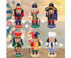 3 otters Nussknacker für Weihnachten, Weihnachtsdekoration, 10 cm hoch, 6 Stück