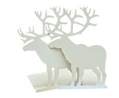 Winterworm Fashion Creative Cartoon Eisen Elch Muster rutschfeste Metall Büro Schreibtisch Buchstützen weiß