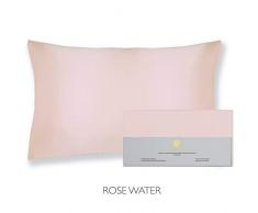 Beauty of Orient Kissenbezug, 25 Momme, 100 % Reine Maulbeerseide, für Haar und Haut, natürlich, hypoallergene Seide, ideal für Körper und Schlaf King - 20 x 36 Rosenwasser