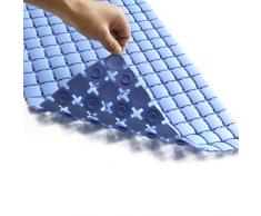 TOP Marques Collectibles TopSpring Badewannenmatten mit Abflusslöchern Saugnäpfen 26x15 Zoll Badezimmer Matten Antirutsch Bad Dusche Wanne Bodenmatte waschbar blau