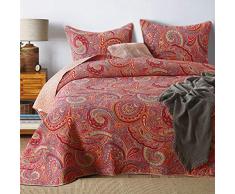 Aolant Luxus Bettwäsche-Set 3-teilig Paisley Patchwork Tagesdecke Quilt-Set Queen