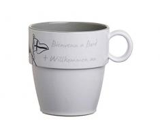 Marine Business Sea Becher, Melamin, Marineblau, Grau und Weiß, 8.3 x 8.3 x 9 cm, 6 Stück