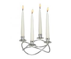 Kerzenleuchter 4-flammig 21,6 x 21,6cm H 10,8cm versilbert