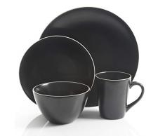 Gibson Elite Soho Lounge Matte Round 16 pc Dinnerware Set Black