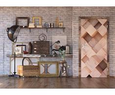 AG Design Selbstklebende Bordüre, 0,14 x 5 m, Papier Fototapete, 90x202 cm-1 Teil 3D Holz, Folie, Colorful, 90 x 202 cm