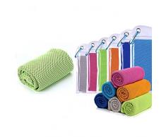 IUURO- LOGEE Mikrofaser Kühltuch [3er-Pack] Weiches, atmungsaktives kühles Handtuch mit Verdunstungskühlung für Sport, Workout, Fitness, Fitnessstudio, Yoga, Golf, Pilates, Reisen, Camping und mehr grün