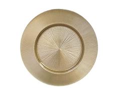 American Atelier Platzteller, 33 cm, dekorativer runder Teller aus Glas für Zuhause und professionelles Abendessen, gehobene Events, Dinner-Partys, Hochzeiten und Catering 13 gold