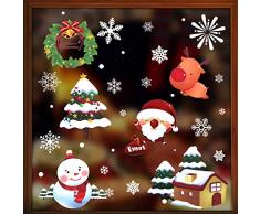 Hidreams Fensteraufkleber, Weihnachtsmotiv, Schneeflocken-Dekoration, Fenster-Aufkleber Colourfull