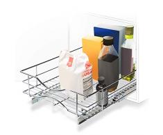 Home Zone Living Ausziehbarer Organizer | 27,9 cm B x 53,3 cm T | Unterschrank Küche Korb Organisation 14 W x 21 D Korb-Stil.