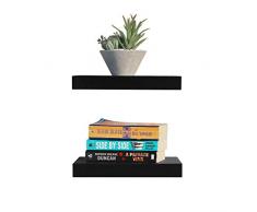 Wellland Schweberegal, Wandmontage, 2 Stück, für Heimdekoration, 20,3 cm tief 10-inch schwarz