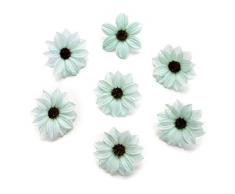 Silkflowers.com Seidenblumen in Großhandel Kunstblumen Köpfe Mini Rose Stoff Künstliche Blumen für Hochzeit Party Zuhause Dekoration Hochzeit Schuhe Hüte Zubehör Seide Blume 80 Stück 5 cm blau