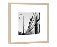 COGNOSCO - Fotografie im Holzrahmen: Ludwigstrasse München - Fotodruck - Format 27 x 27 cm - Rahmenfarbe beige - Hochwertiges Wandbild, Geschenkidee oder Souvenir aus dem Freistaat Bayern