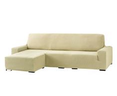Eysa Cora bielastisch Sofa überwurf Chaise Longue kurzer arm Links, frontalsicht, Farbe 01-beige, Polyester-Baumwolle, 39 x 35 x 19 cm