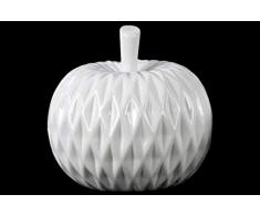 Urban Trends Keramik Apple Figur mit Leaf auf dem Vorbau und Embedded Diamond Design, groß, glänzend weiß