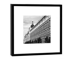 COGNOSCO Fotografie im Holzrahmen: Buntgarnwerke Fotodruck-Format 27 x 27 cm-Rahmenfarbe Hochwertiges Wandbild, Geschenkidee oder Souvenir aus Leipzig, Holz, Schwarz-Weiß, Rahmen