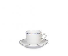 H&H 826085 Astrid Espressotassen-Set aus Porzellan, mit Teller, verziert, 100 ccm