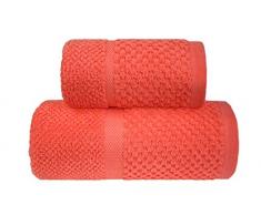 GRENO Handtuch Set 2 teilig, Baumwolle, Coral, 50 x 90, 2