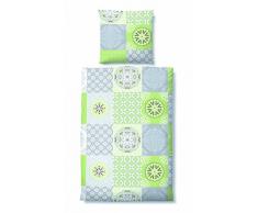 biberna 0003280 Biber Komfort Bettwäsche Garnitur mit Kopfkissenbezug (Baumwolle) 1x 155x220 cm + 1x 80x80 cm, türkis (capri)