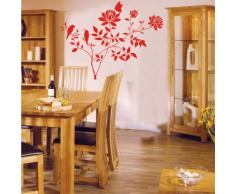 INDIGOS 4052166072281 Wandtattoo w435 Pflanze Blume Wandaufkleber 120 x 114 cm, rot