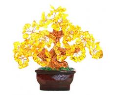 parma77 Feng Shui Brunnen Amethyst Aventurin Rose Quartz Gem Stone Geld Baum 17,8 cm Violett Kristall Geld Baum für Home Schreibtisch Dekoration Gesundheit Reichtum symble Zitrin