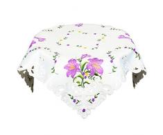 Simhomsen Stickerei Calla Lily Flower Tischläufer für Ostern, Urlaub, Frühling oder Hochzeit Blumendekoration, Kommode Schal 33 x 33 inches violett