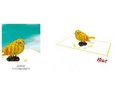 St Origami Weihnachtskarte Pop Up Kanarinchen, Papier, goldfarben, 15 x 15 x 0,3 cm