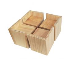 Acdibca Bett Riser Möbel Lift Bett aufstehen, für unter dem Bett Stauraum Heavy Duty Set von 4, Polypropylen, Wood Color, 3.07inch