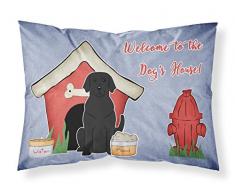 Caroline s Treasures bb2811pillowcase Hund House Collection Schwarz Labrador Stoff Kissenbezüge, Standard, Multicolor