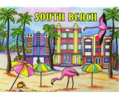World By Shotglass South Beach Florida Kühlschrank Collector s Souvenir Magnet 6,3 x 8,9 cm