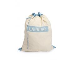 Smart Design großer Wäschesack mit Griff und Druckverschluss Kordelzug – 100% Baumwoll-Leinen-Material – für Kleidung & Wäsche – Home Organisation (hält 3 Ladungen) (73,7 x 91,4 cm) [Wäschelogo]